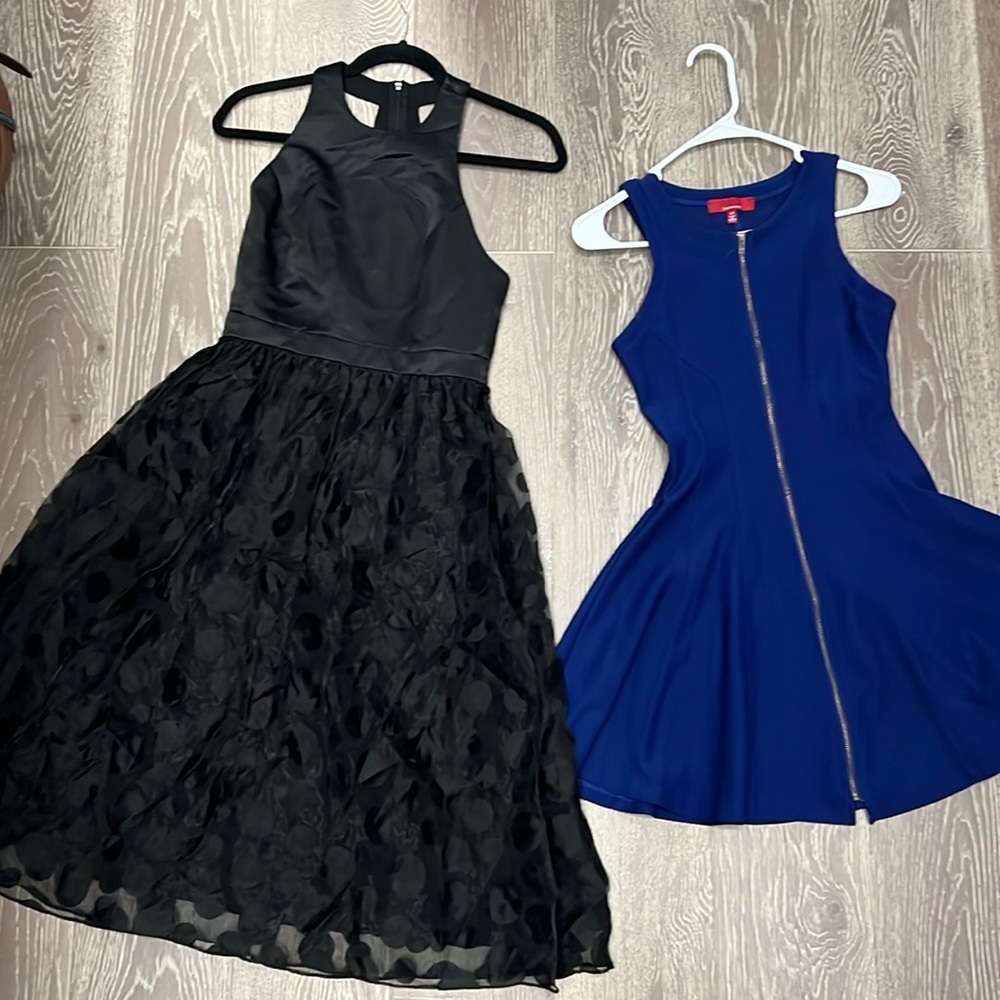 Dresses black and blue size 0. For skinny person.